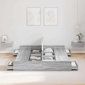 vidaXL Struttura letto con contenitore Grigio sonoma 140 x 200 cm