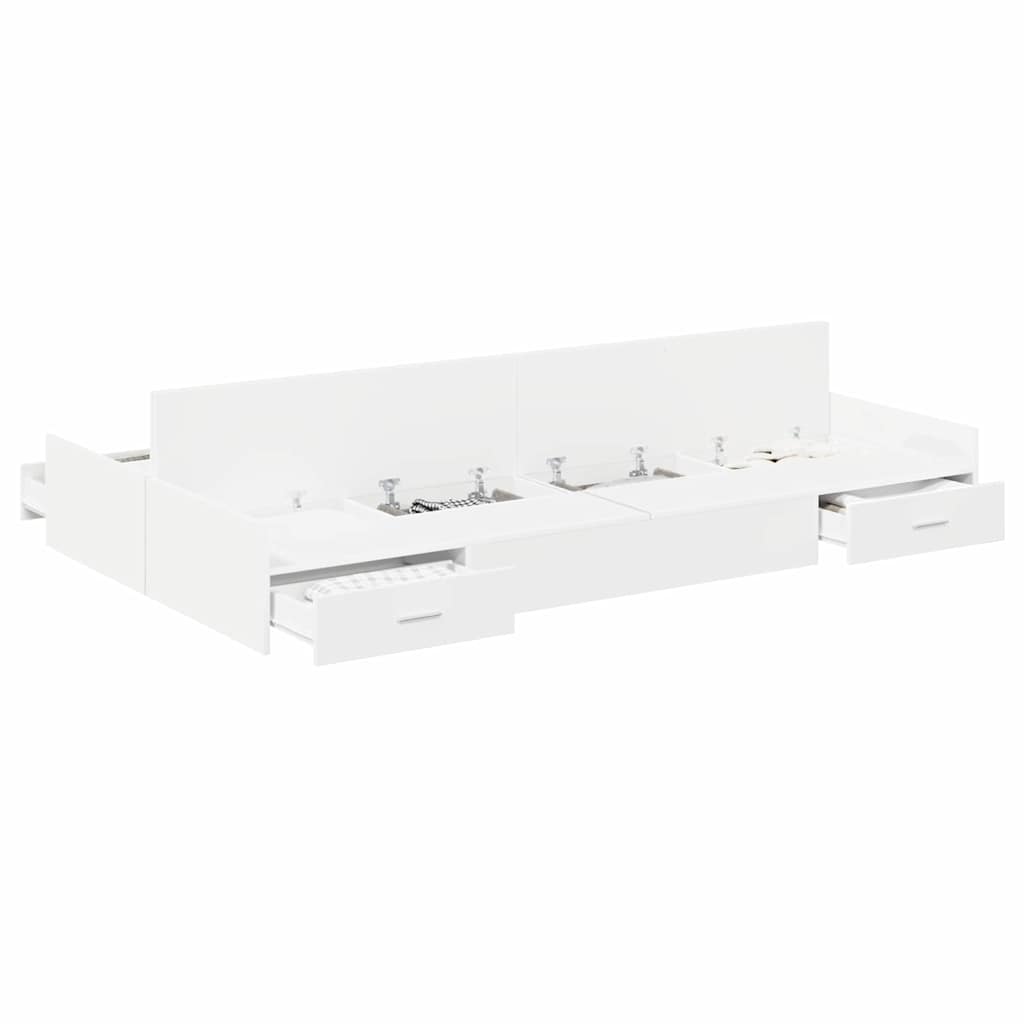 vidaXL Struttura letto con contenitore Bianco 120 x 200 cm