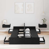 vidaXL Struttura letto con contenitore Rovere nero 120 x 200 cm