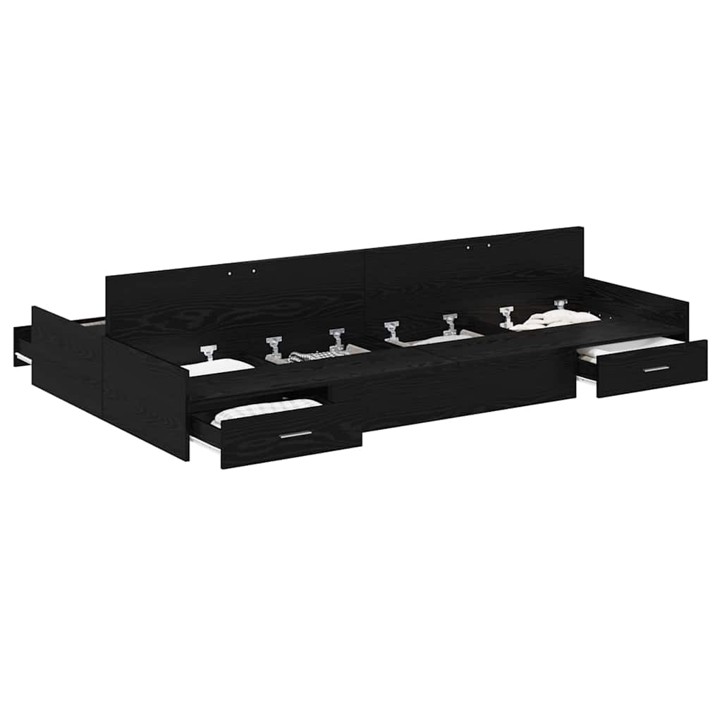 vidaXL Struttura letto con contenitore Rovere nero 120 x 200 cm