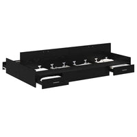 vidaXL Struttura letto con contenitore Rovere nero 120 x 200 cm