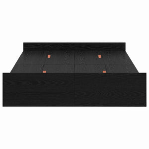 vidaXL Struttura letto con contenitore Rovere nero 120 x 200 cm