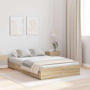 vidaXL Struttura letto con contenitore rovere sonoma 120 x 200 cm