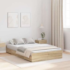 vidaXL Struttura letto con contenitore rovere sonoma 120 x 200 cm