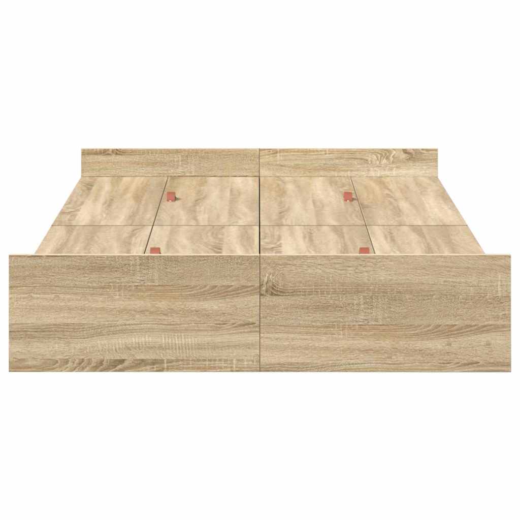 vidaXL Struttura letto con contenitore rovere sonoma 120 x 200 cm