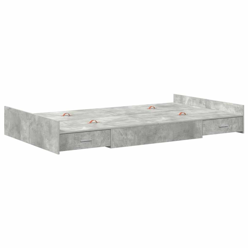 vidaXL Struttura letto con contenitore Grigio cemento 120 x 200 cm
