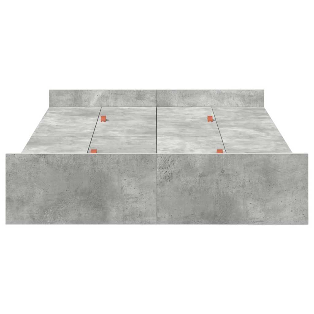 vidaXL Struttura letto con contenitore Grigio cemento 120 x 200 cm
