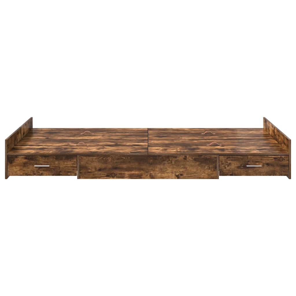 vidaXL Struttura letto con contenitore Rovere fumo 120 x 200 cm