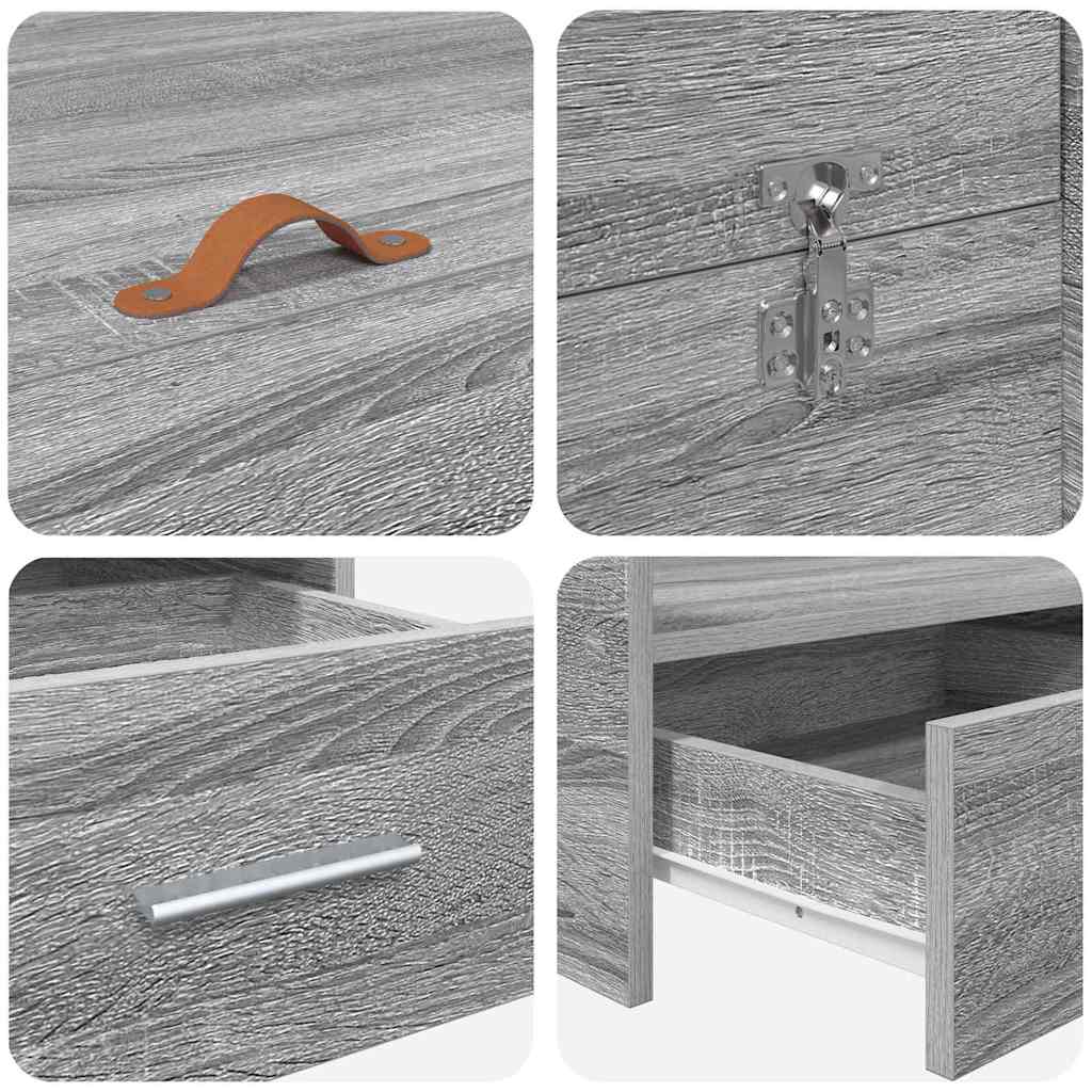 vidaXL Struttura letto con contenitore Grigio sonoma 120 x 200 cm