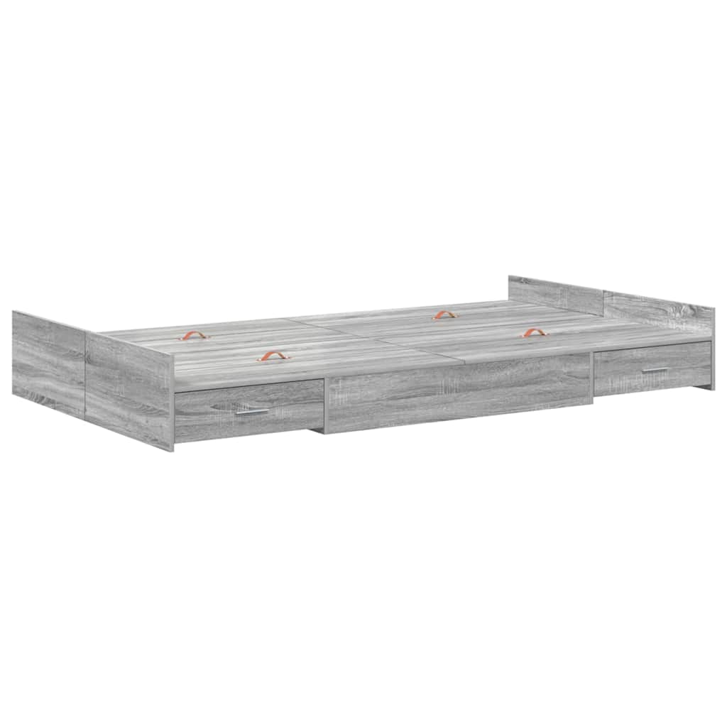 vidaXL Struttura letto con contenitore Grigio sonoma 120 x 200 cm
