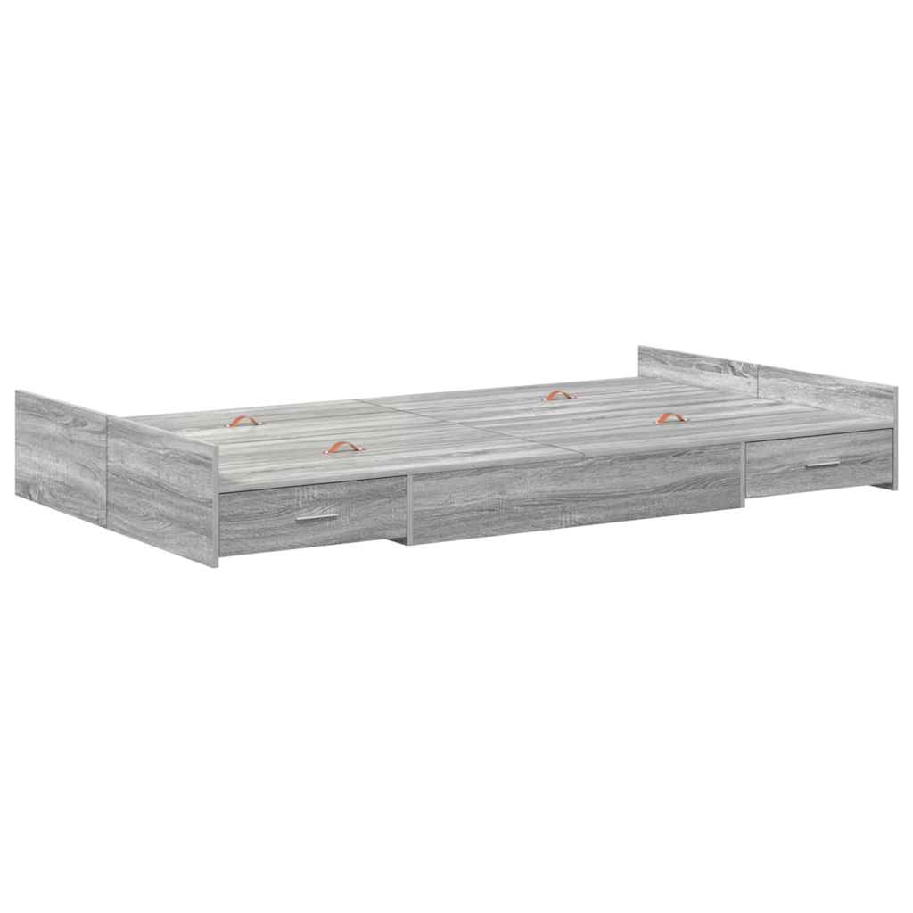 vidaXL Struttura letto con contenitore Grigio sonoma 120 x 200 cm