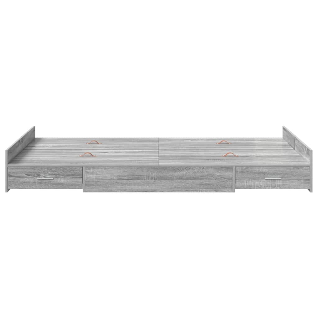 vidaXL Struttura letto con contenitore Grigio sonoma 120 x 200 cm