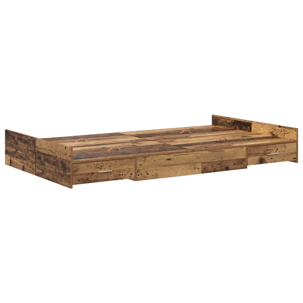 vidaXL Struttura letto con contenitore Legno vecchio 120 x 200 cm