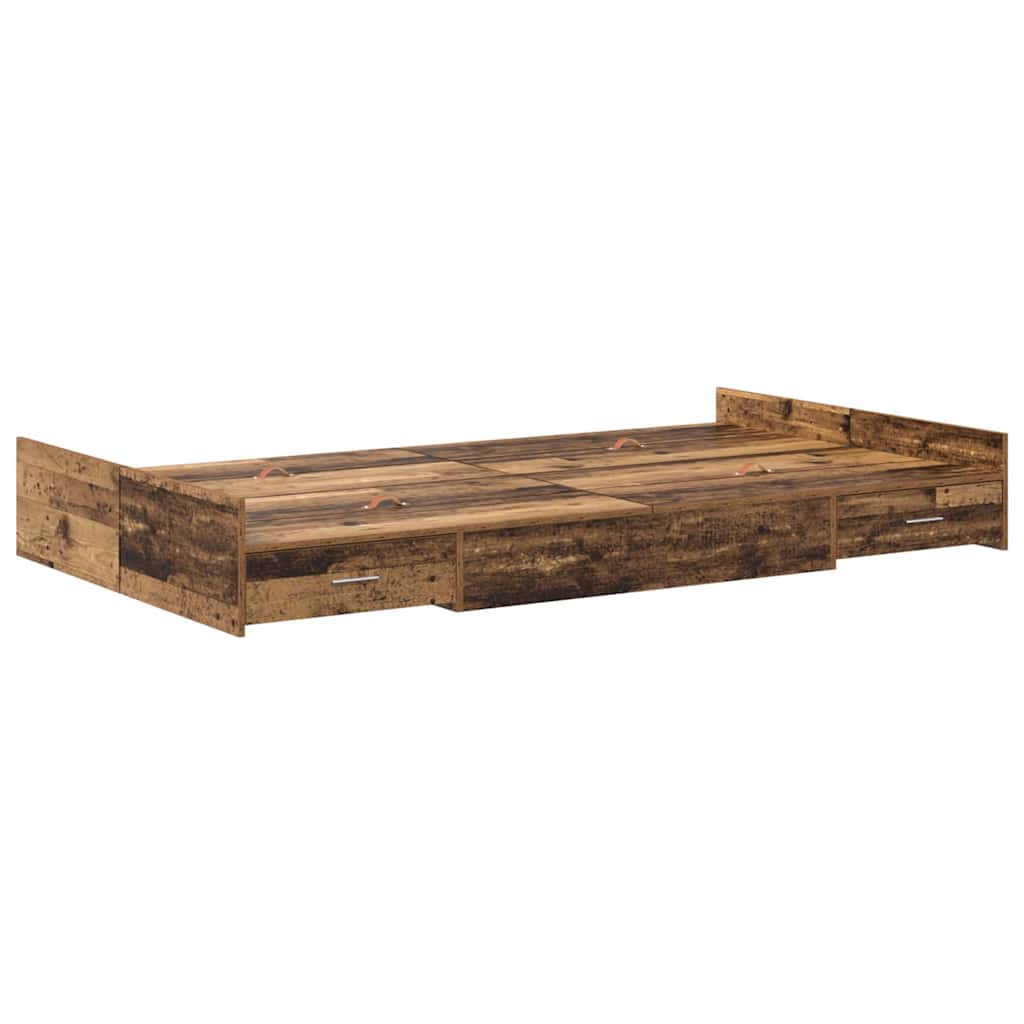 vidaXL Struttura letto con contenitore Legno vecchio 120 x 200 cm