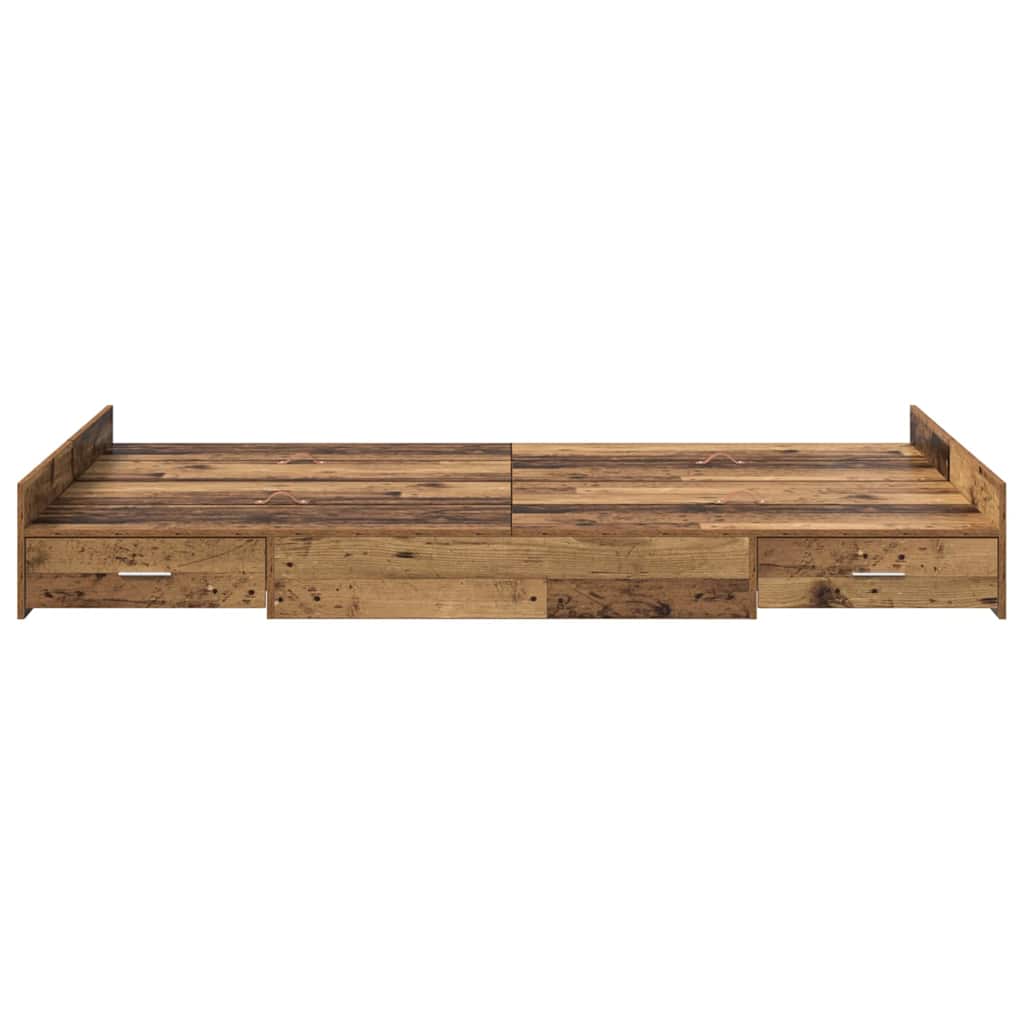 vidaXL Struttura letto con contenitore Legno vecchio 120 x 200 cm