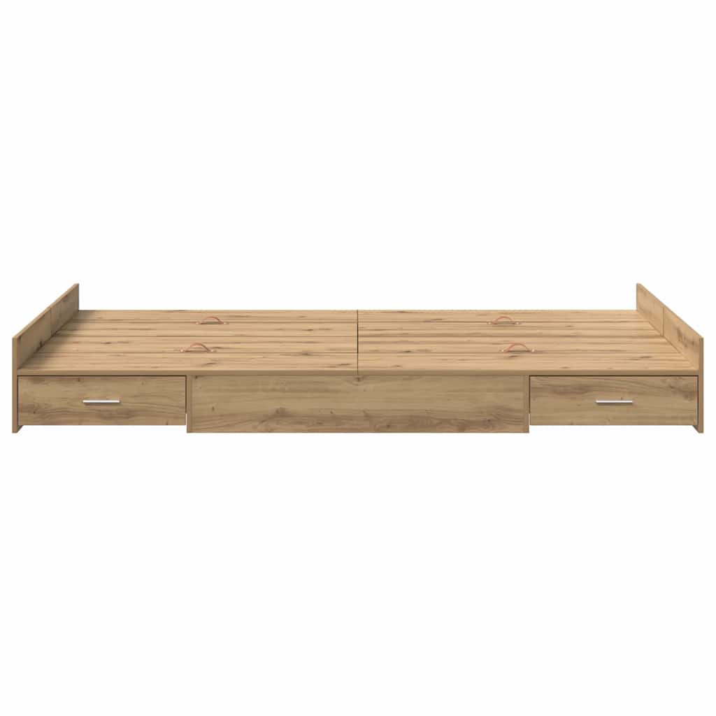 vidaXL Struttura letto con contenitore rovere artigianale 120 x 200 cm