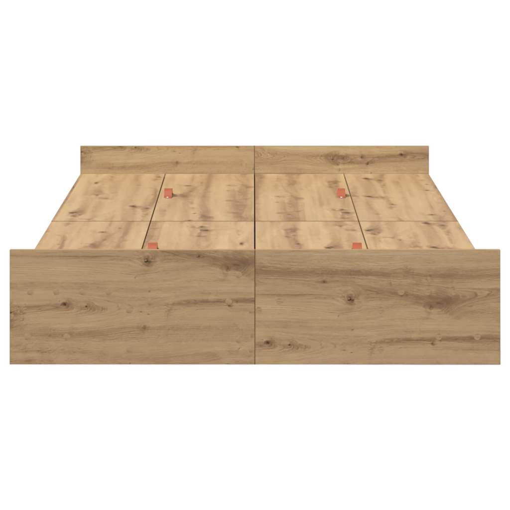 vidaXL Struttura letto con contenitore rovere artigianale 120 x 200 cm