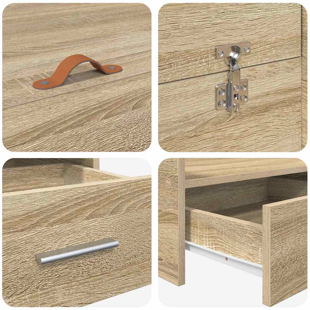vidaXL Struttura letto con contenitore rovere sonoma 140 x 190 cm