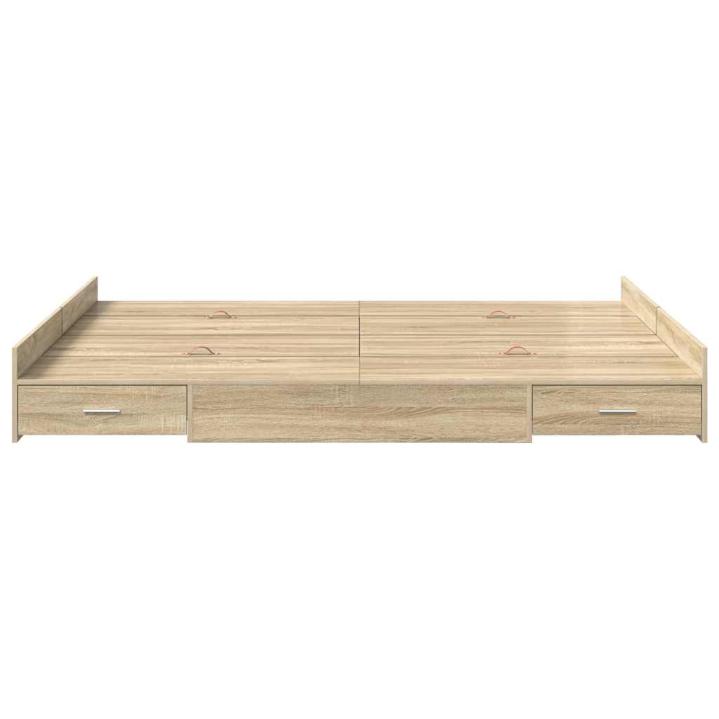 vidaXL Struttura letto con contenitore rovere sonoma 140 x 190 cm