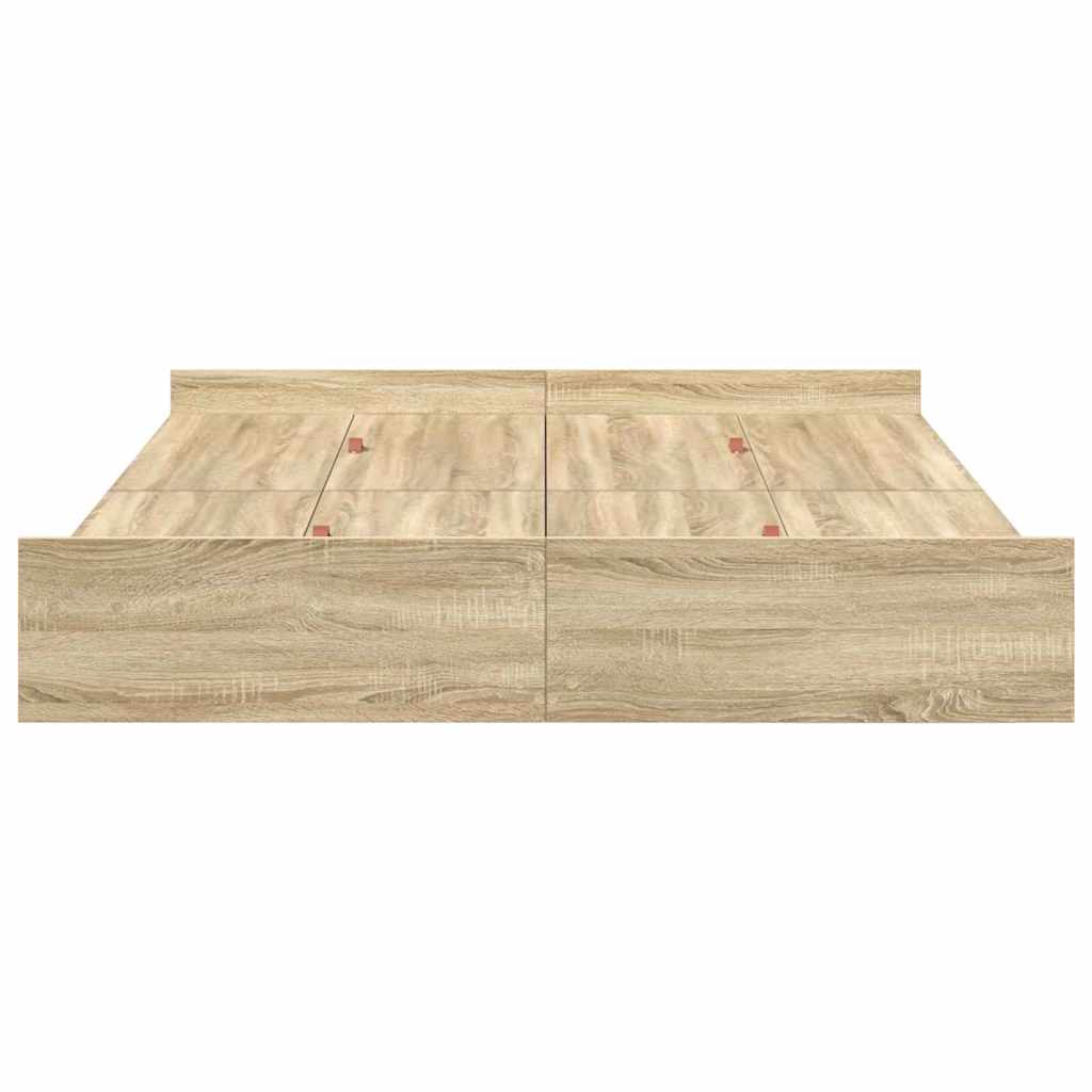 vidaXL Struttura letto con contenitore rovere sonoma 140 x 190 cm