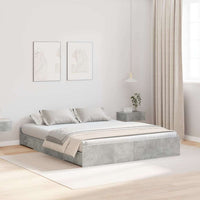 vidaXL Struttura letto con contenitore Grigio cemento 140 x 190 cm