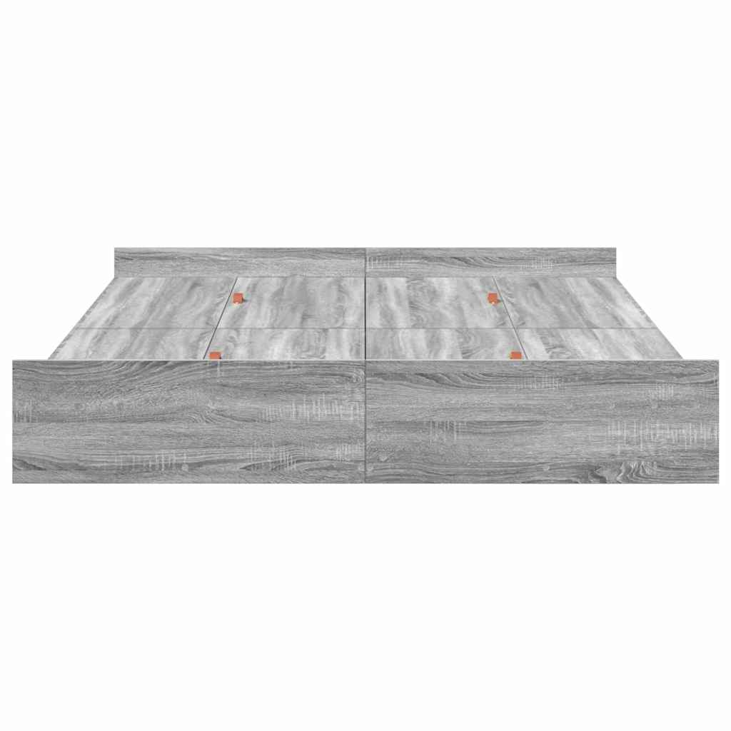 vidaXL Struttura letto con contenitore Grigio sonoma 140 x 190 cm