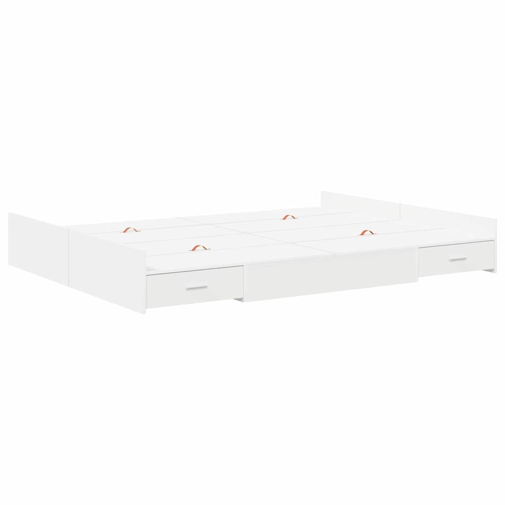 vidaXL Struttura letto con contenitore Bianco 135 x 190 cm