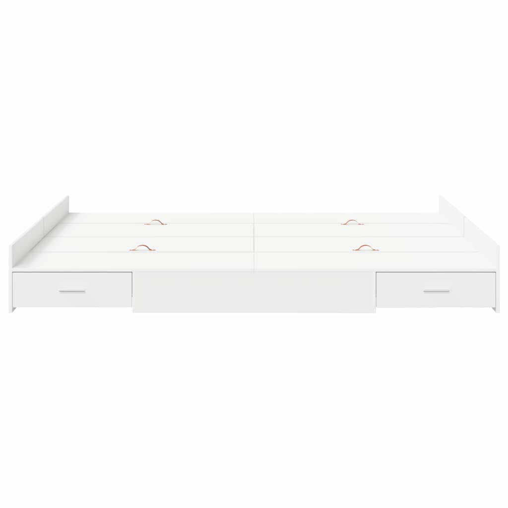 vidaXL Struttura letto con contenitore Bianco 135 x 190 cm