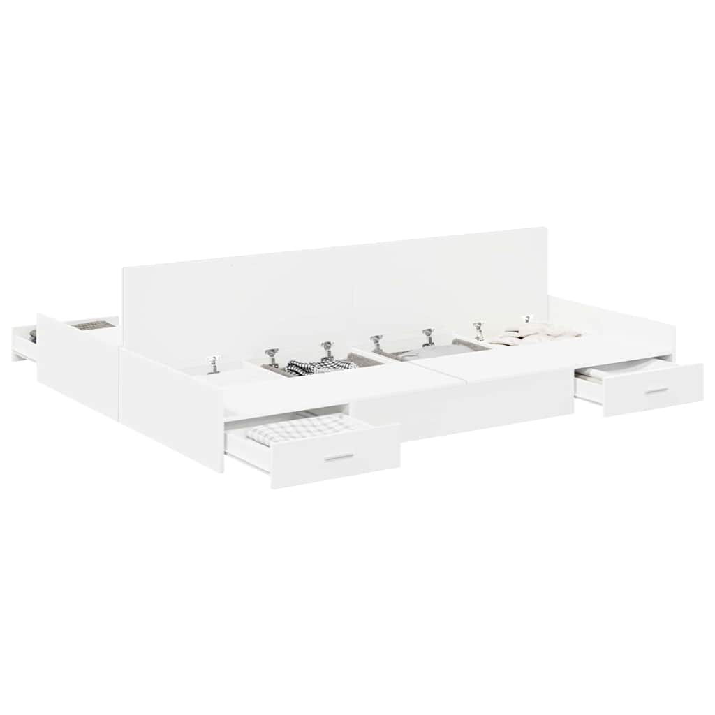 vidaXL Struttura letto con contenitore Bianco 135 x 190 cm