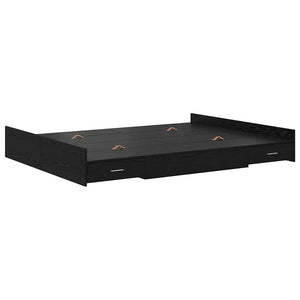 Struttura letto con contenitore Rovere Nero 135 x 190 cm 3335318