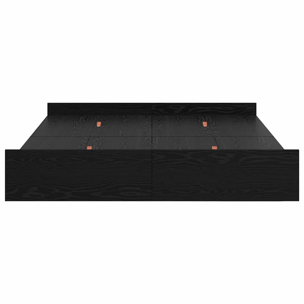 vidaXL Struttura letto con contenitore Rovere nero 135 x 190 cm