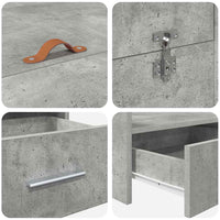 vidaXL Struttura letto con contenitore Grigio cemento 135 x 190 cm