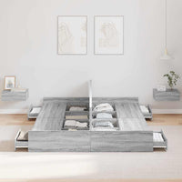 vidaXL Struttura letto con contenitore Grigio sonoma 135 x 190 cm