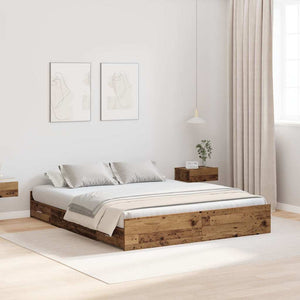 vidaXL Struttura letto con contenitore Legno vecchio 135 x 190 cm