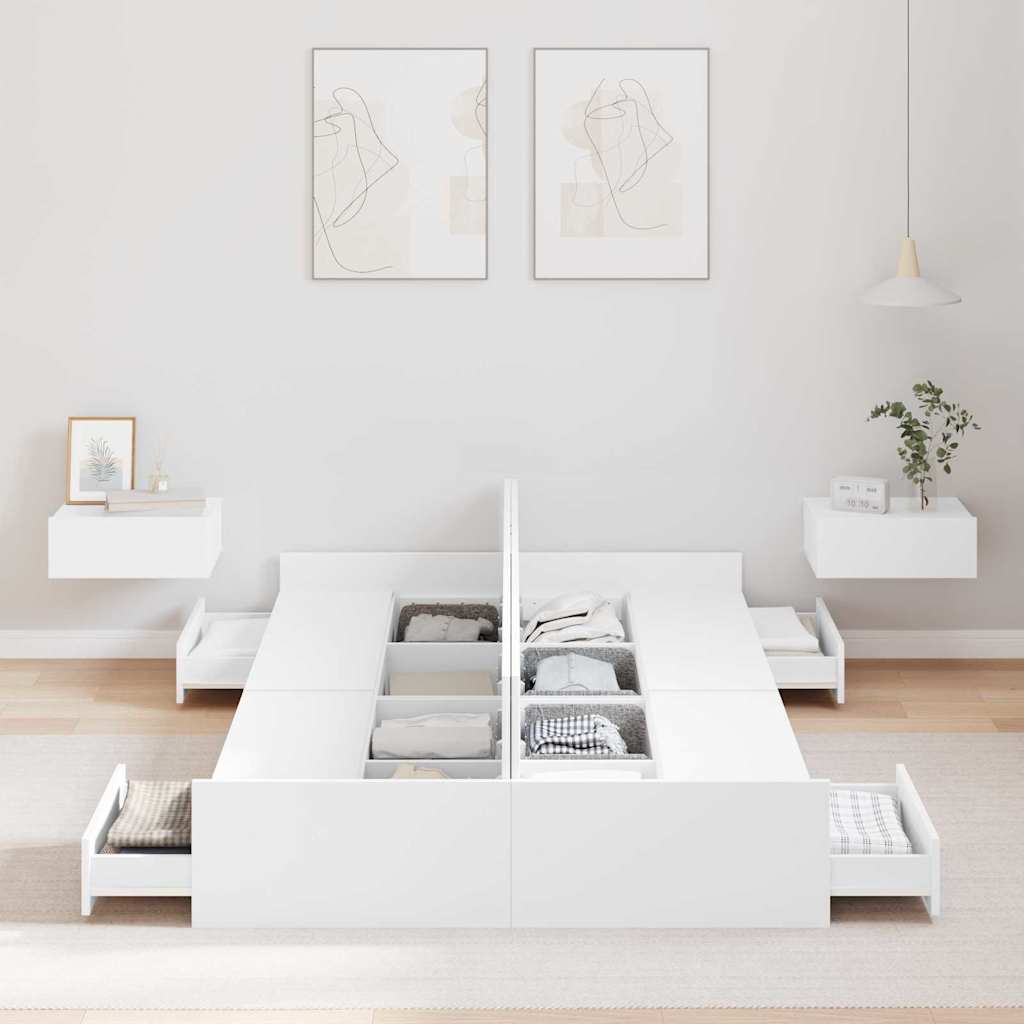 vidaXL Struttura letto con contenitore Bianco 120 x 190 cm