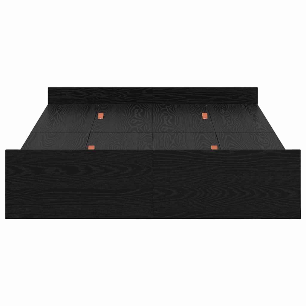 vidaXL Struttura letto con contenitore Rovere nero 120 x 190 cm
