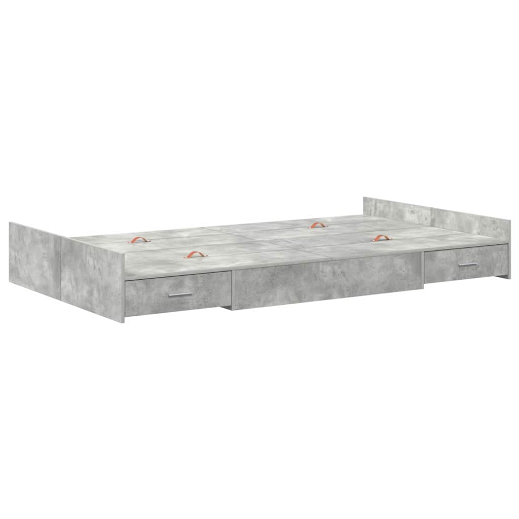 vidaXL Struttura letto con contenitore Grigio cemento 120 x 190 cm
