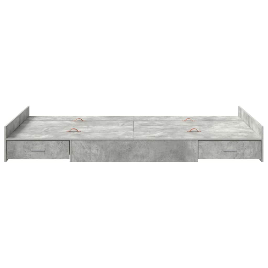vidaXL Struttura letto con contenitore Grigio cemento 120 x 190 cm
