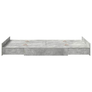 vidaXL Struttura letto con contenitore Grigio cemento 120 x 190 cm