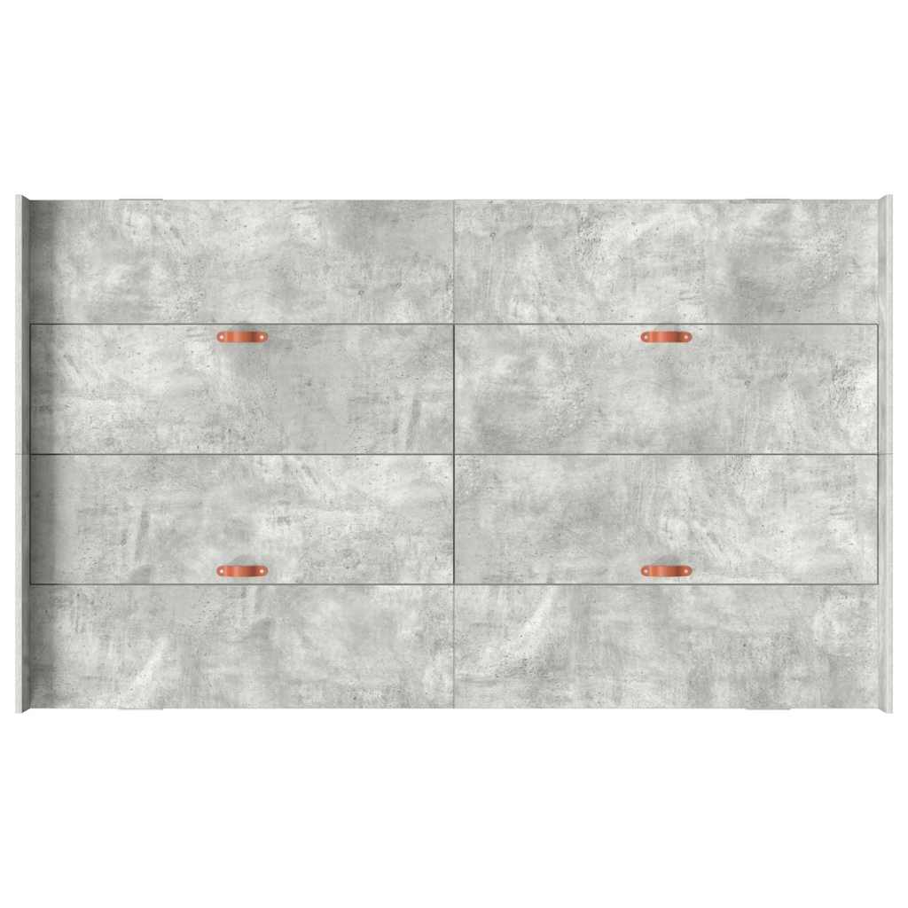 vidaXL Struttura letto con contenitore Grigio cemento 120 x 190 cm