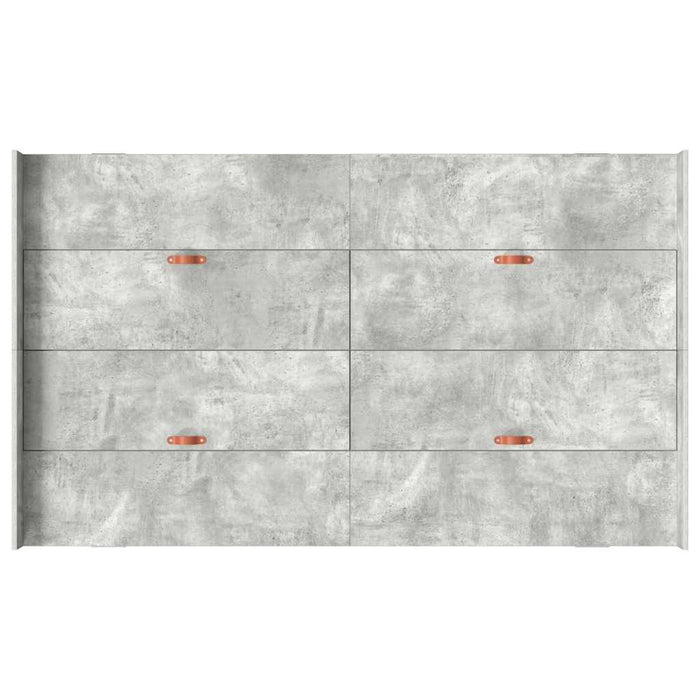 vidaXL Struttura letto con contenitore Grigio cemento 120 x 190 cm