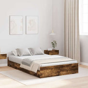 vidaXL Struttura letto con contenitore Rovere fumo 120 x 190 cm