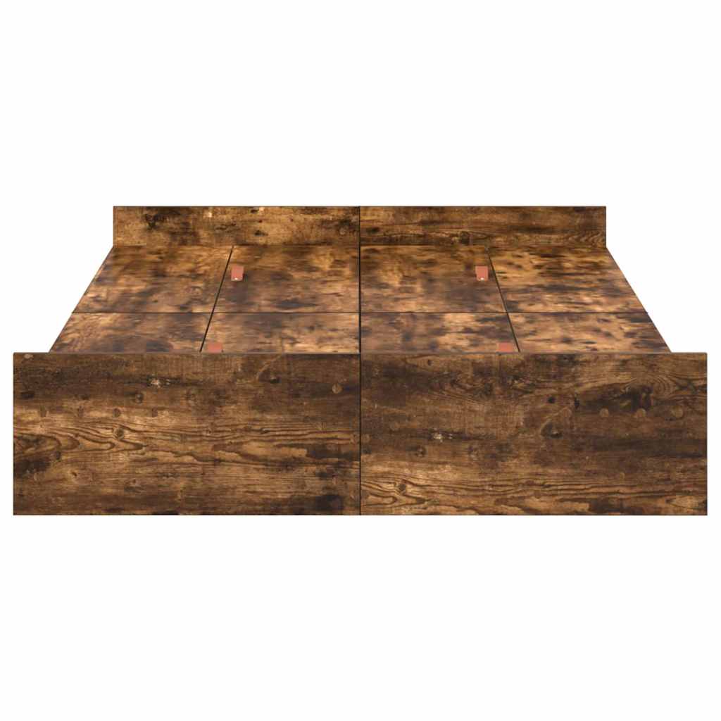 vidaXL Struttura letto con contenitore Rovere fumo 120 x 190 cm
