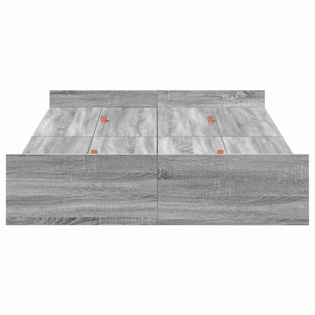 vidaXL Struttura letto con contenitore Grigio sonoma 120 x 190 cm