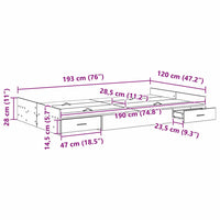 vidaXL Struttura letto con contenitore Grigio sonoma 120 x 190 cm