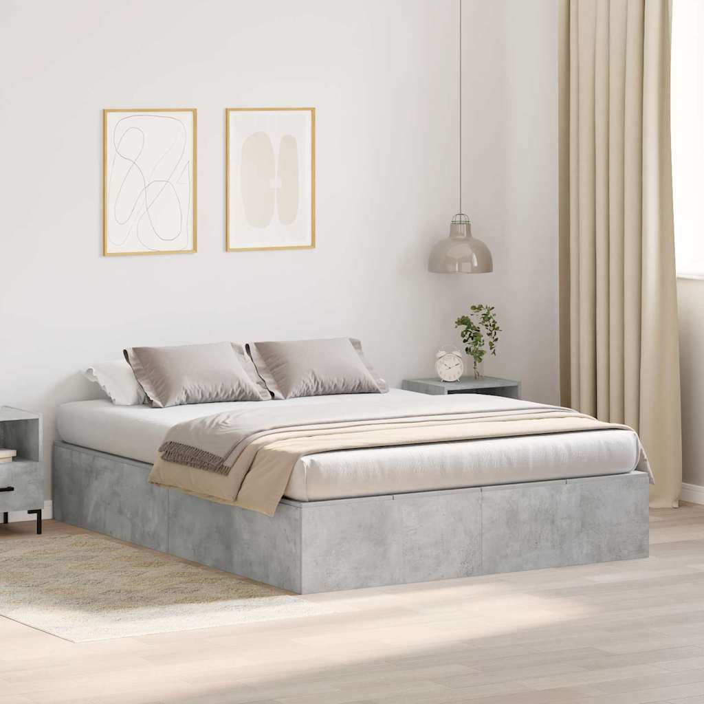 Struttura letto con contenitore Grigio cemento 150 x 200 cm 3335384