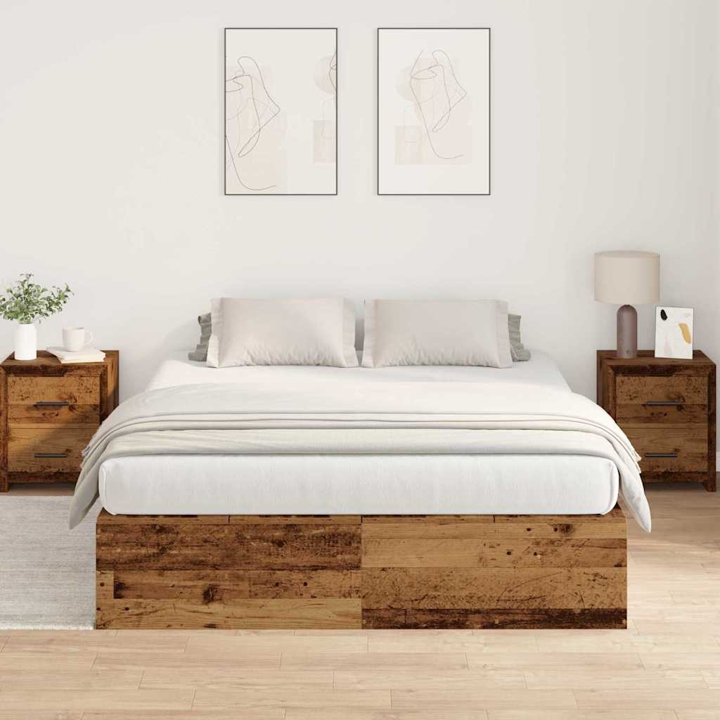 Struttura letto con contenitore Legno vecchio 140 x 190 cm 3335435