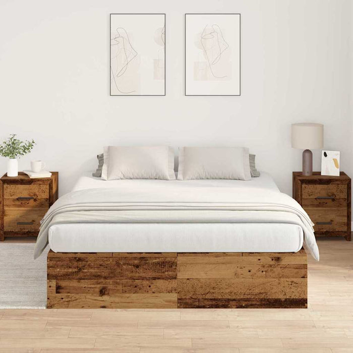 Struttura letto con contenitore Legno vecchio 140 x 190 cm 3335435