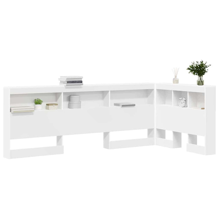 Testata contenitore con testiera Bianco 80 cm Legno multistrato 3335445