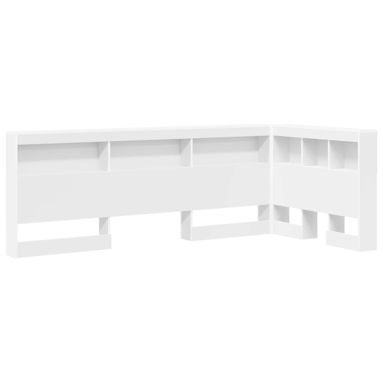 Testata contenitore con testiera-Testiera con Ripiani Bianco 90 cm Legno multistrato 670881